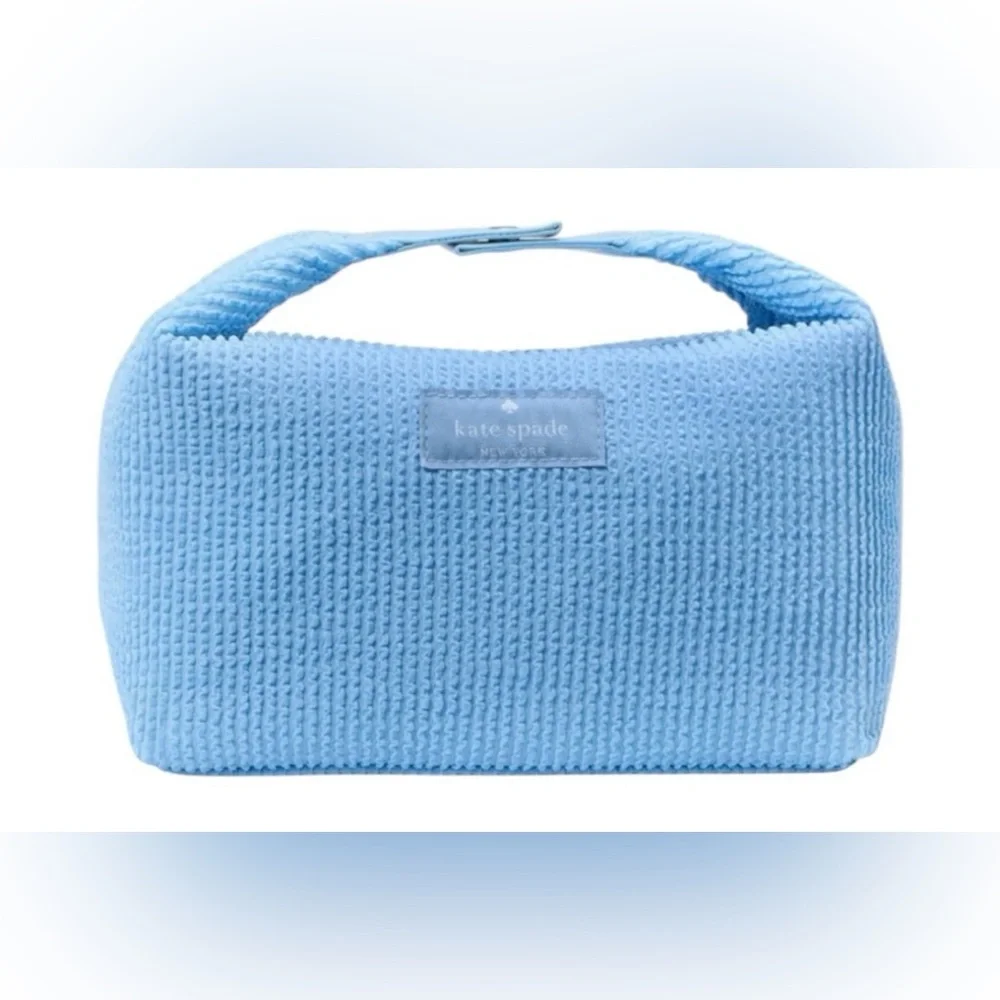 NEW Kate Spade New York Blue Cosmetic Pouch NEW in bag